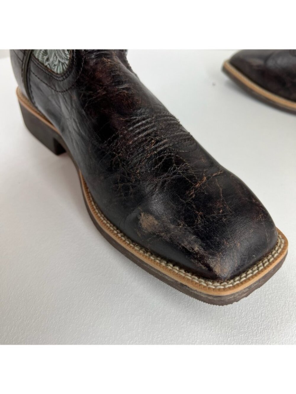 Twisted X Western Boots Womens Sz 9.5B Antibacterial Tooled Floral Leather Brown - Picture 12 of 13